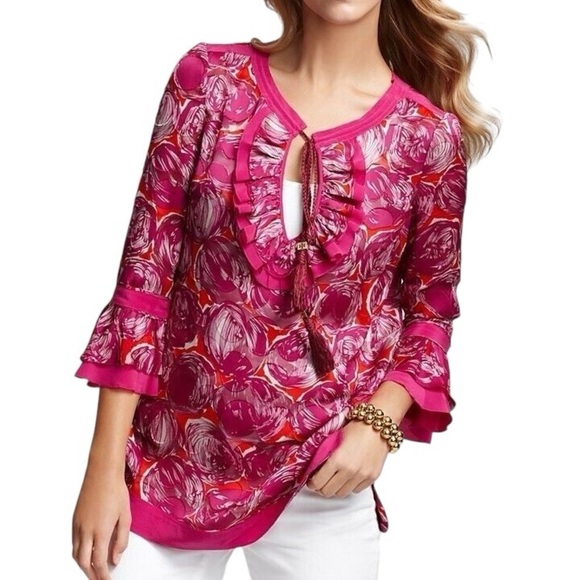 TORY BURCH Gwenna Tunic Blouse Top - Picture 1 of 9